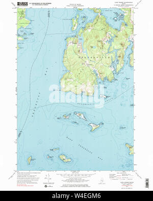 Maine USGS Historical Map Cape Rosier 104997 1973 24000 Restoration Stock Photo