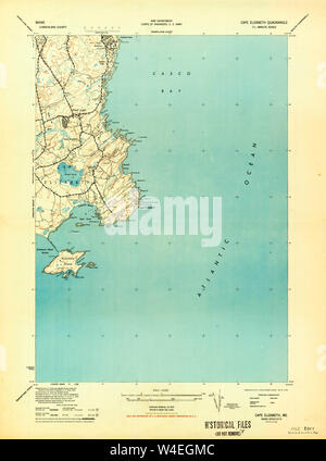 Maine USGS Historical Map Cape Elizabeth 806587 1944 24000 Restoration Stock Photo