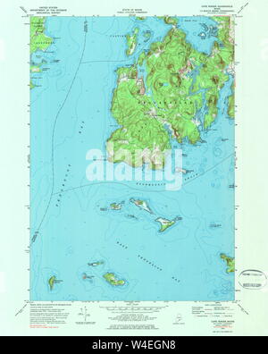 Maine USGS Historical Map Cape Rosier 806588 1973 24000 Restoration Stock Photo