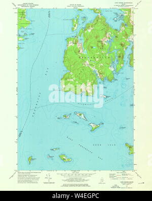 Maine USGS Historical Map Cape Rosier 806589 1973 24000 Restoration Stock Photo