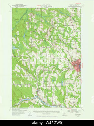 Maine USGS Historical Map Caribou 306508 1953 62500 Restoration Stock Photo