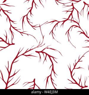 vector painted tree brunches seamless pattern background with hand drawn elements Stock Vector