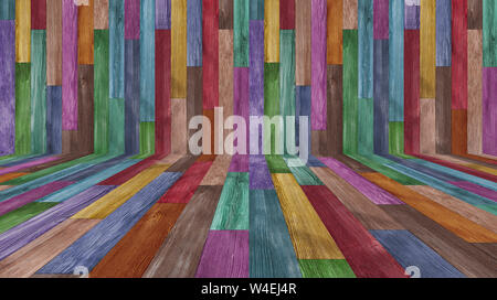 Colorful painted wood texture background Stock Photo