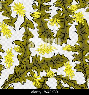 Vector seamless pattern. Flying of dandelion seeds Stock Vector