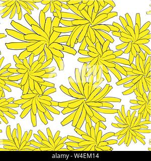 Dandelion flowers. Seamless pattern. Vector illustration. Hand drawing Stock Vector