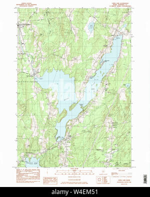 Maine USGS Historical Map China Lake 105026 1983 24000 Restoration Stock Photo