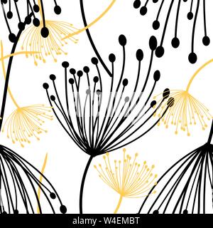 Dandelions fluff seamless pattern vector illustration eps 10 Stock Vector
