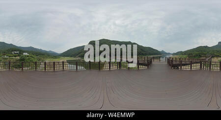 360 degree panoramic view of Damyang, South Korea - 24 July 2019 Dragon-Road. 360 degrees spherical panorama of Dragon-Road in Damyang.