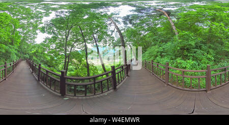 360 degree panoramic view of Damyang, South Korea - 24 July 2019 Dragon-Road. 360 degrees spherical panorama of Dragon-Road in Damyang.