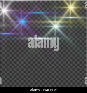 Blue glow light burst explosion with transparent. Bright Star. Transparent shining sun, bright flash. Vector illustration EPS10 Stock Vector