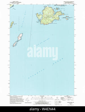 Maine USGS Historical Map Cross Island 105055 1993 24000 Restoration Stock Photo