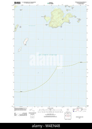 Maine USGS Historical Map Cross Island 20110830 TM Restoration Stock Photo