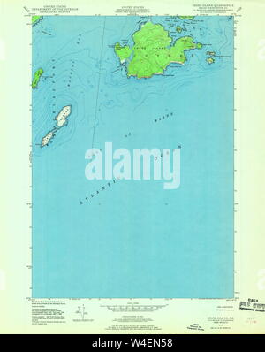 Maine USGS Historical Map Cross Island 806621 1949 24000 Restoration Stock Photo