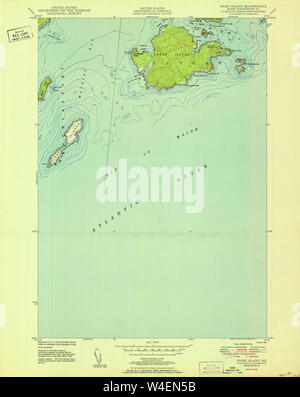 Maine USGS Historical Map Cross Island 806622 1950 24000 Restoration Stock Photo