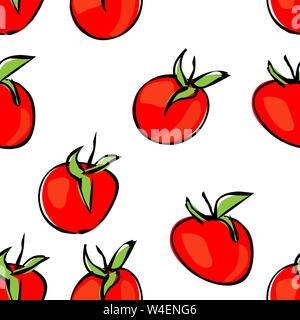 Tomatoes. Seamless of various tomatoes - vector illustration Stock Vector