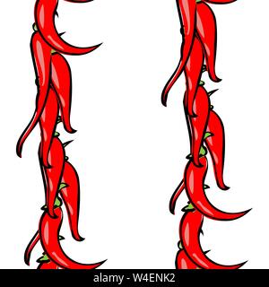 Chili peppers seamless pattern vector illustration eps 10 Stock Vector