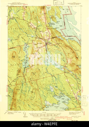 Maine USGS Historical Map Danforth 460345 1943 62500 Restoration Stock ...