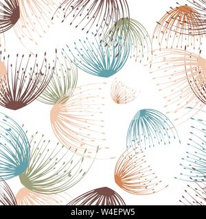 Beautiful abstract illustration with dandelion seamless. Flower seamless pattern Stock Vector