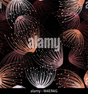 Beautiful abstract illustration with dandelion seamless. Flower seamless pattern Stock Vector