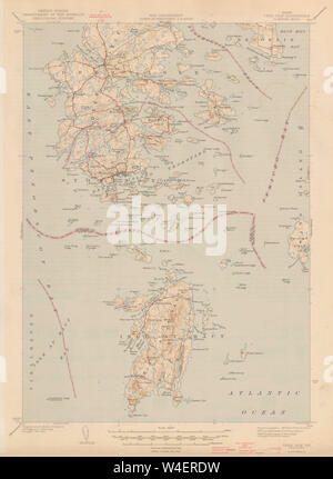 Maine Usgs Historical Map Deer Isle 306537 1944 62500 Restoration W4erdw 