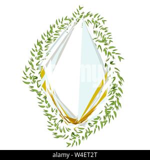 Abstract frame with leaves for print design. Vector floral background Stock Vector