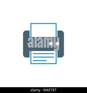 Printer related vector glyph icon. Stock Vector