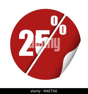 Trendy flat image with round sticker percent discount Stock Vector