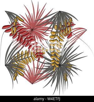 Modern pattern with colorful autumn leaves seamless. Vector graphic seamless pattern Stock Vector