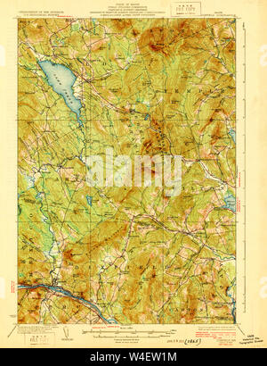 Maine USGS Historical Map Dixfield 807469 1929 62500 Restoration Stock Photo