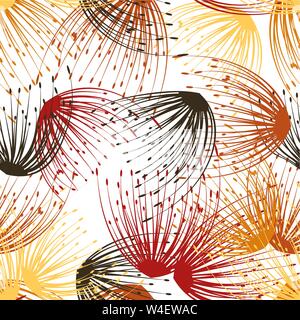 Seamless pattern. Flying of dandelion seeds. Stylish repeating texture. Vector Stock Vector
