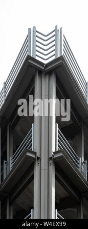 Angled corner of a modern high building, geometric abstract impression Stock Photo