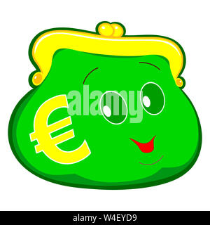 green cartoon wallet