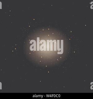 Elliptical galaxy with stars, vector illustration of space Stock Vector