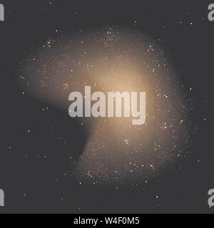 Irregular galaxy with stars, vector illustration of space Stock Vector