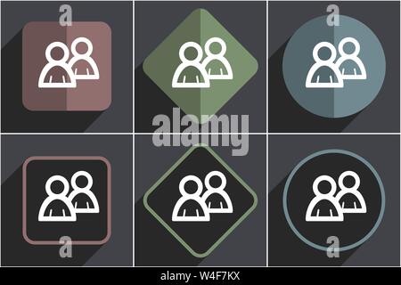 Blog flat vector icons set Stock Vector