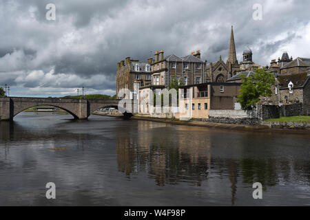 wick river and bridge;wick town;caithness;scotland Stock Photo