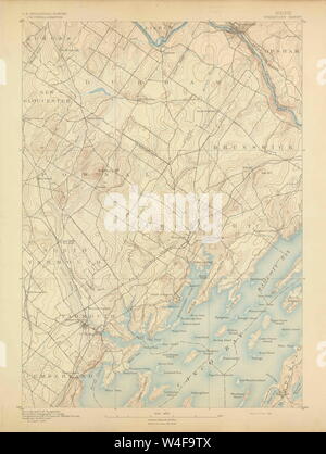 Maine USGS Historical Map Freeport 306570 1892 62500 Restoration Stock Photo