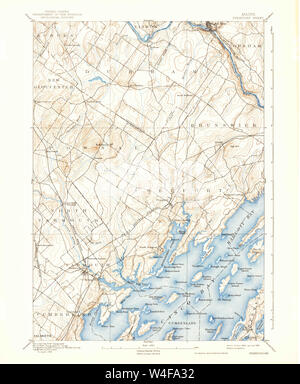 Maine USGS Historical Map Freeport 460410 1892 62500 Restoration Stock Photo