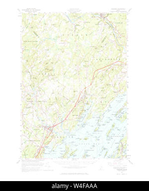 Maine USGS Historical Map Freeport 460414 1957 62500 Restoration Stock Photo