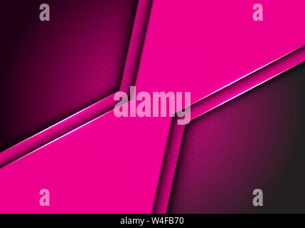 Abstract pink polygon metallic with hexagon mesh pattern design modern futuristic background vector illustration. Stock Vector