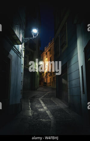 Street of Jaen at night - Jaen, Andalusia, Spain Stock Photo