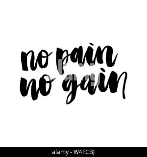 No pain no gain dumbbell vector slogan Stock Vector