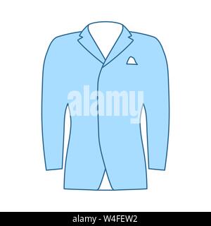 Mail Suit Icon. Thin Line With Blue Fill Design. Vector Illustration. Stock Vector