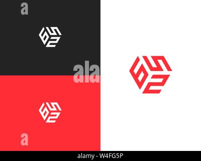 Combination number, stylish vector emblem for design Stock Vector