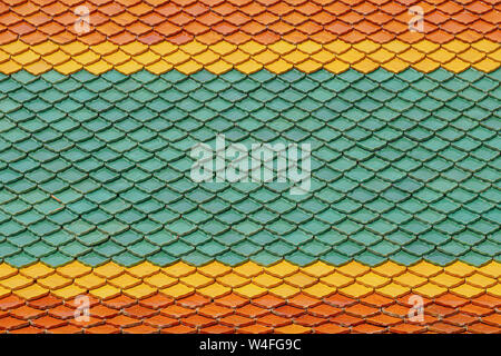 Colorful roof tiles in Thailand Stock Photo