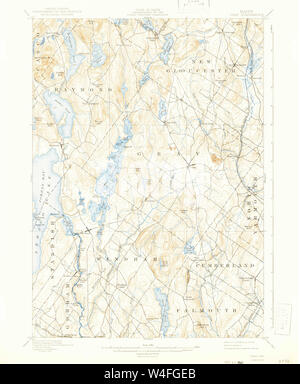 Maine USGS Historical Map Gray 460444 1898 62500 Restoration Stock Photo