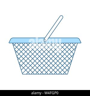 Shopping Basket Icon. Thin Line With Blue Fill Design. Vector Illustration. Stock Vector