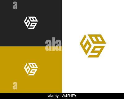 Combination number, stylish vector emblem for design Stock Vector