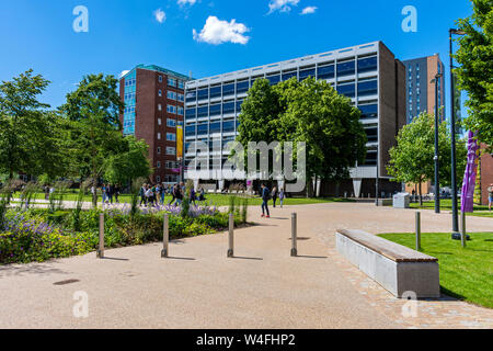 The Roscoe building from Brunswick Park, University of Manchester, England, UK Stock Photo