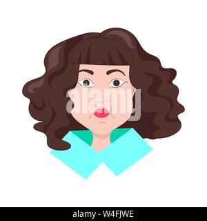 Frustrated asian girl, she has problem with her weight. She looks fat and unhappy. Stock Vector